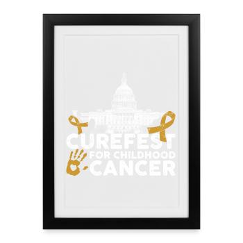 Curefest Childhood Cancer Ribbon - Framed poster (27 × 37 cm) - black - Front