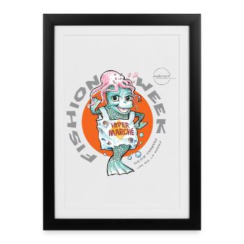 Fishion Week by .Némo - Affiche encadrée (27 × 37 cm) - noir - Devant