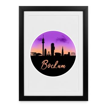 Bochum Fine Skyline - Affiche encadrée (27 × 37 cm) - noir - Devant