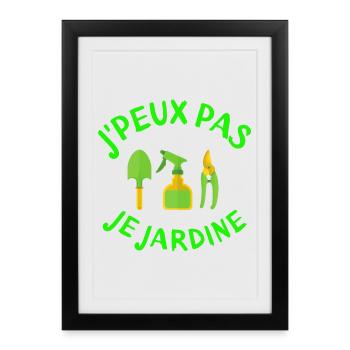 jardinage, jardiner, fan de jardinage - Affiche encadrée (27 × 37 cm) - noir - Devant