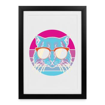 chat, chat alors, j'aime les chats - Affiche encadrée (27 × 37 cm) - noir - Devant