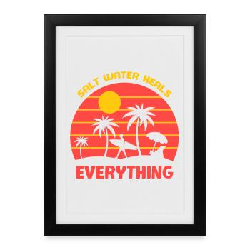 surfing, surfing fan, surfing - Framed poster (27 × 37 cm) - black - Front