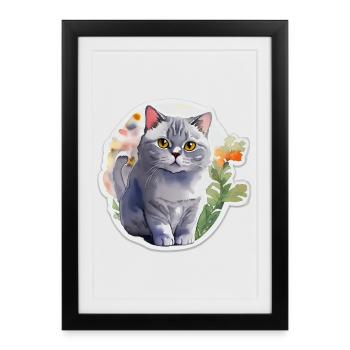 British Shorthair - Framed poster (27 × 37 cm) - black - Front