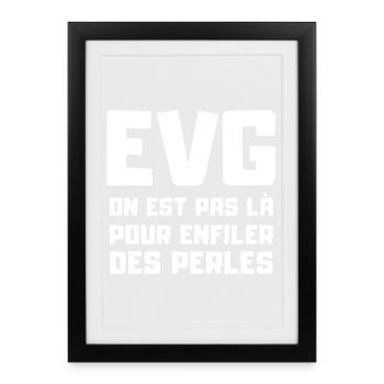 EVG, équipe du marié, futur marié - Affiche encadrée (27 × 37 cm) - noir - Devant