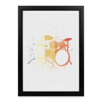 Drums Vintage Look - Framed poster (27 × 37 cm) - black - Front