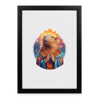 Cabybara Jesus - Framed poster (27 × 37 cm) - black - Front