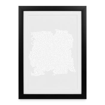 turing pattern white - worm - Framed poster (27 × 37 cm) - black - Front
