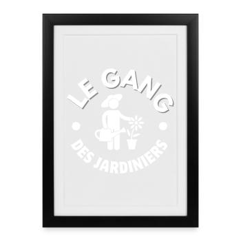 jardiner, jardinier, jardinage - Affiche encadrée (27 × 37 cm) - noir - Devant