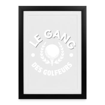 golf, fan de golf, golfeur - Affiche encadrée (27 × 37 cm) - noir - Devant