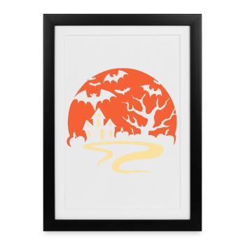 Soirée effrayante d’Halloween - Affiche encadrée (27 × 37 cm) - noir - Devant