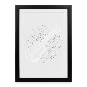 Ukulele Sketch - Framed poster (27 × 37 cm) - black - Front