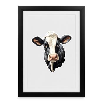 Tête de vache - Affiche encadrée (27 × 37 cm) - noir - Devant