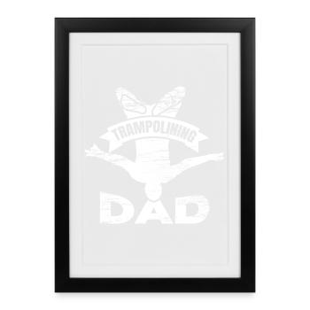 Trampoline jumper father - Framed poster (27 × 37 cm) - black - Front