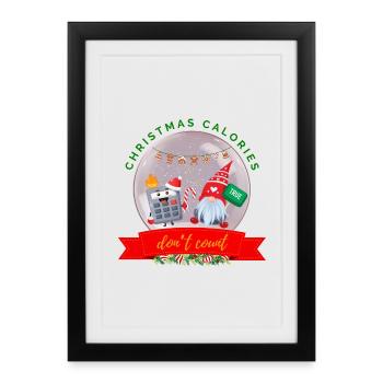 Christmas Calories Don't Count Cookies Calculator - Framed poster (27 × 37 cm) - black - Front