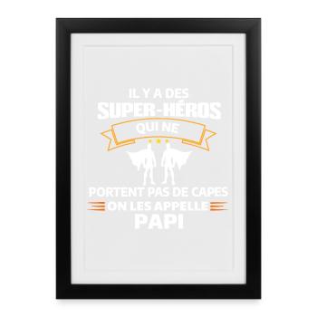 Super-Héros Papi Cadenas d'Amour - Affiche encadrée (27 × 37 cm) - noir - Devant