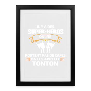 Super Héros Sans Capes Humour - Affiche encadrée (27 × 37 cm) - noir - Devant
