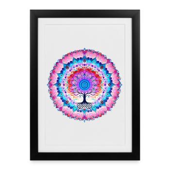 Mandala Tree of Colors - Framed poster (27 × 37 cm) - black - Front