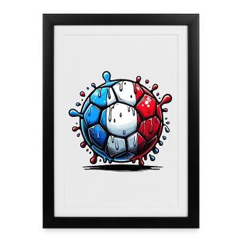 Imprimé abstrait de baskets aux couleurs du drapeau - Affiche encadrée (27 × 37 cm) - noir - Devant