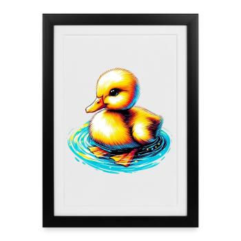 Caneton Canard Canard - Affiche encadrée (27 × 37 cm) - noir - Devant