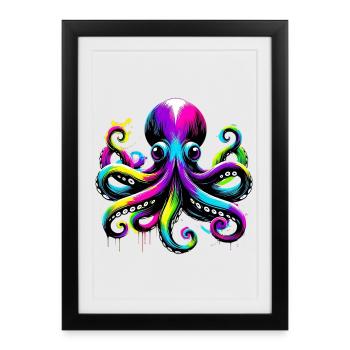 Octopus - Framed poster (27 × 37 cm) - black - Front