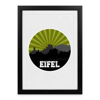 Eifel Skyline Rétro - Affiche encadrée (27 × 37 cm) - noir - Devant