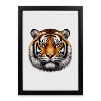 Tigre - Affiche encadrée (27 × 37 cm) - noir - Devant