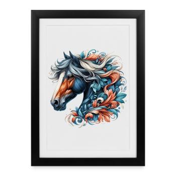Horse - Framed poster (27 × 37 cm) - black - Front