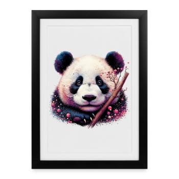 Panda - Affiche encadrée (27 × 37 cm) - noir - Devant