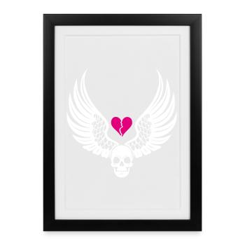 Skull Broken Heart Anti Valentine's Day - Framed poster (27 × 37 cm) - black - Front