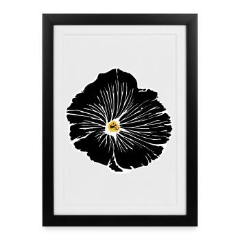 Flower, Black, Flowers, Black, Blossom - Framed poster (27 × 37 cm) - black - Front