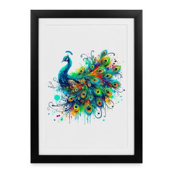 Peacock - Framed poster (27 × 37 cm) - black - Front