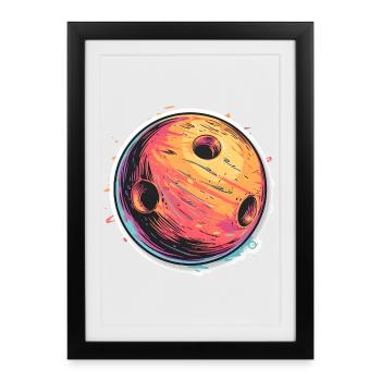 Bowling Ball Cartoon Look - Framed poster (27 × 37 cm) - black - Front