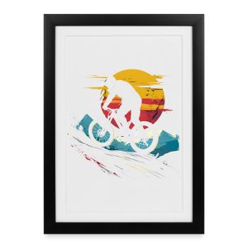 Mountain Biking Portrait - Framed poster (27 × 37 cm) - black - Front