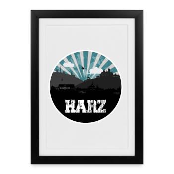 Resin Blue Hour Skyline - Framed poster (27 × 37 cm) - black - Front