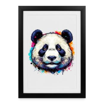 Panda - Framed poster (27 × 37 cm) - black - Front