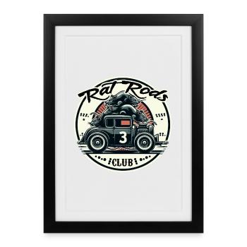 Ratsking Ratlook Shirt – Rustic Custom Style - Framed poster (27 × 37 cm) - black - Front