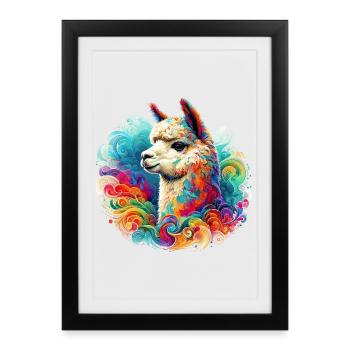 Alpaca - Framed poster (27 × 37 cm) - black - Front