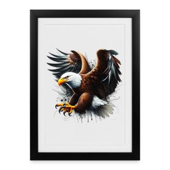Eagle - Framed poster (27 × 37 cm) - black - Front