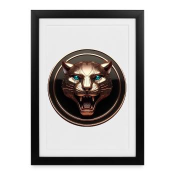 Technologie futuriste Panther Gold - Affiche encadrée (27 × 37 cm) - noir - Devant