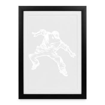 Breakdance Drawing - Framed poster (27 × 37 cm) - black - Front