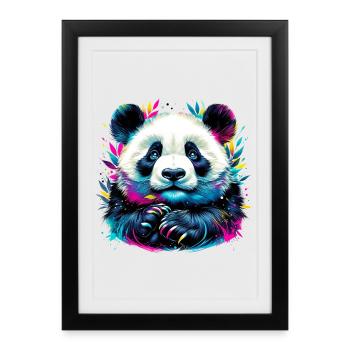 Panda - Affiche encadrée (27 × 37 cm) - noir - Devant