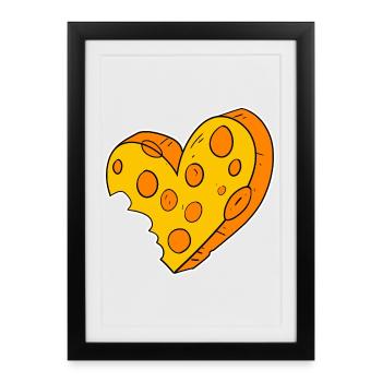 Heart of cheese - Framed poster (27 × 37 cm) - black - Front