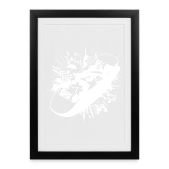 Skateboard Paint Blobs - Framed poster (27 × 37 cm) - black - Front