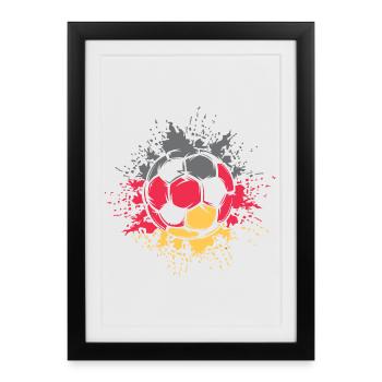 Soccer Color Explosion Germany Team Player - Framed poster (27 × 37 cm) - black - Front