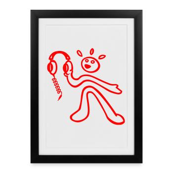 rave dj headphones - Framed poster (27 × 37 cm) - black - Front