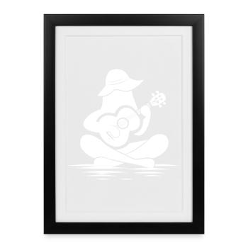 Female Ukulele Drawing - Framed poster (27 × 37 cm) - black - Front