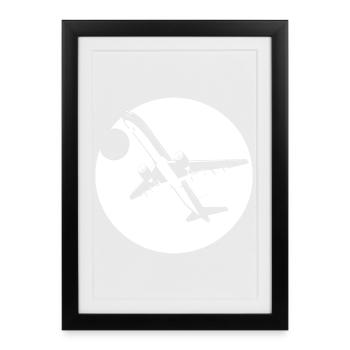 Dessin d’aviateur - Affiche encadrée (27 × 37 cm) - noir - Devant