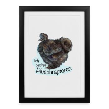 Les rapaces en peluche - Affiche encadrée (27 × 37 cm) - noir - Devant