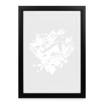 Skater Drawing - Framed poster (27 × 37 cm) - black - Front