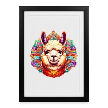 Alpaca - Framed poster (27 × 37 cm) - black - Front